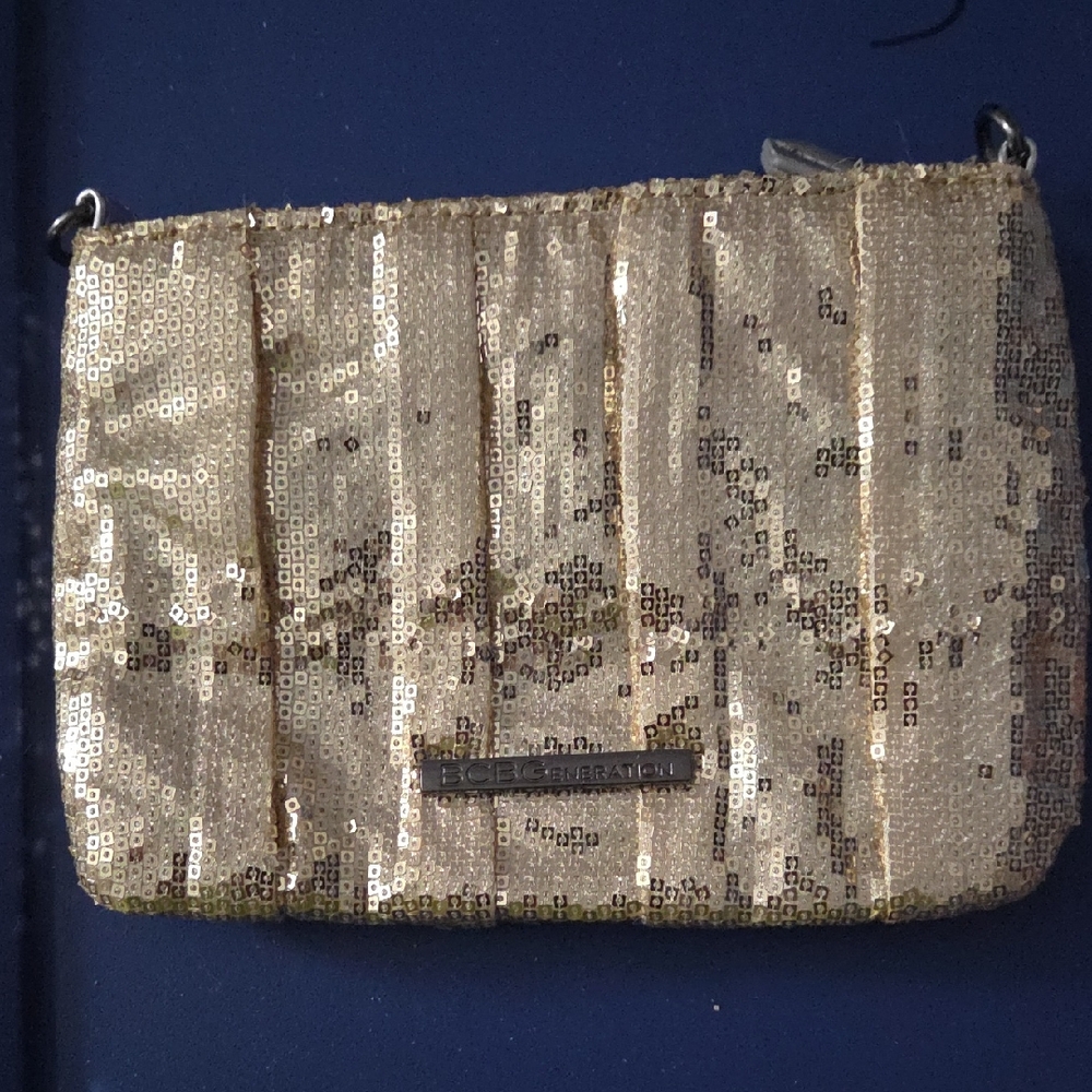 BCBGeneration Gold Sequin Clutch